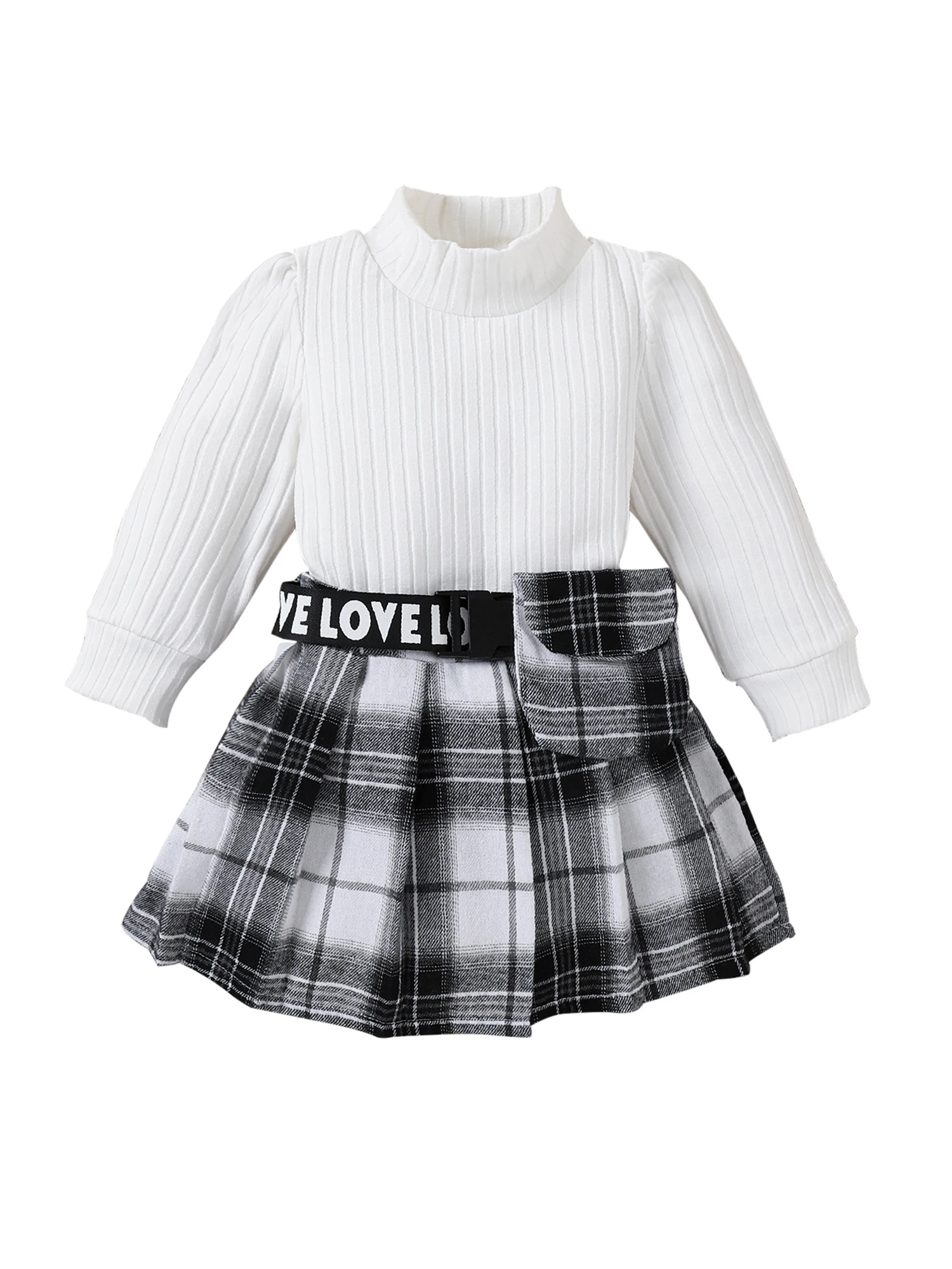 

2 шт., детские весенние топы с длинным рукавом и ложным воротником