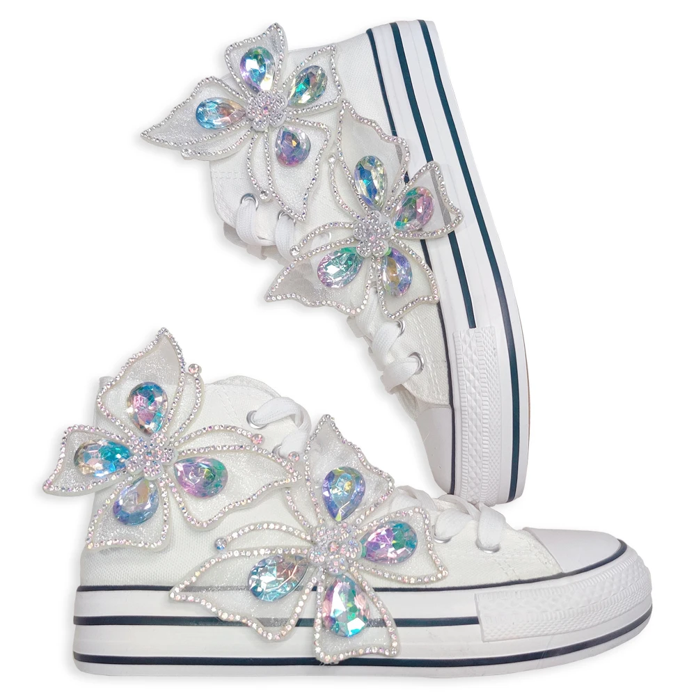 

Women Casual Shoes Summer Fashion Handmade High Heel High-Top Canvas Shoes for Lady Canvas Shoes Plus Size 35-44