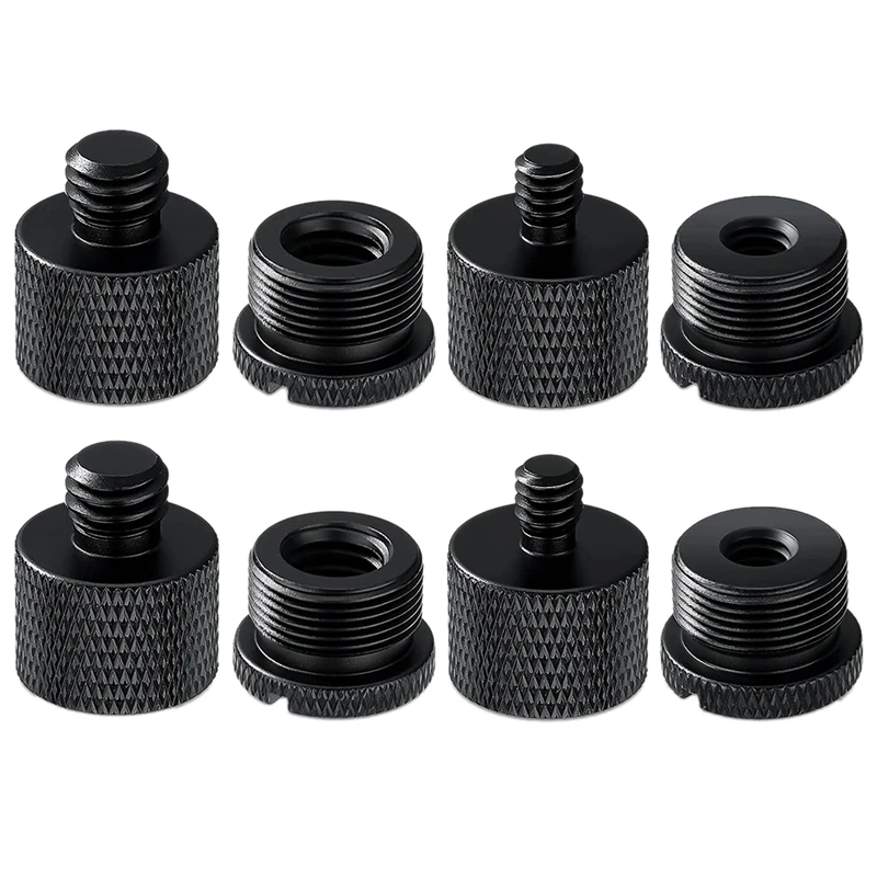 

8Pcs Mic Stand Thread Adapter Set,5/8 Female To 3/8 Male And 3/8 Female To 5/8 Male Screw Adapter Thread