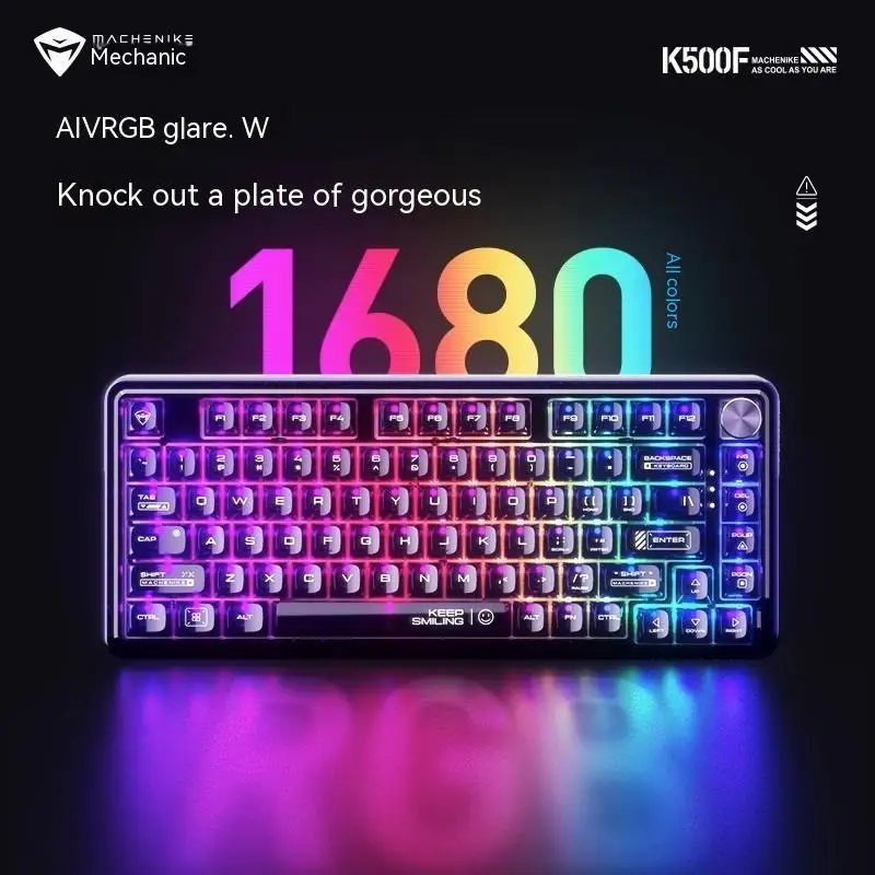 

Machenike K500f 81 Keys Keyboard Gasket Wired Man Hotswap Pbt Keycaps Mechanical Keyboard Accessory For Computer Pc Gamer Office