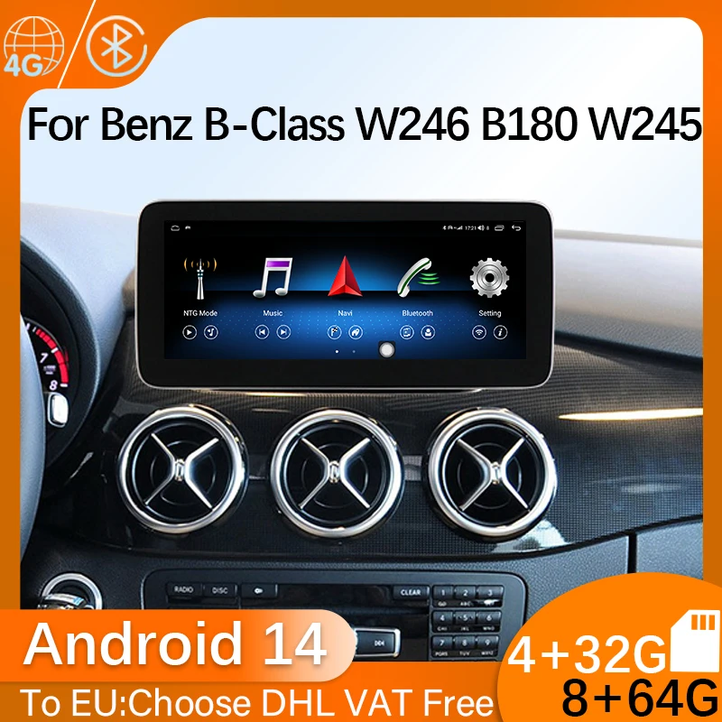 Android14 GPS-навигация Автомобильный стерео радио Мультимедийный видеоплеер для Mercedes