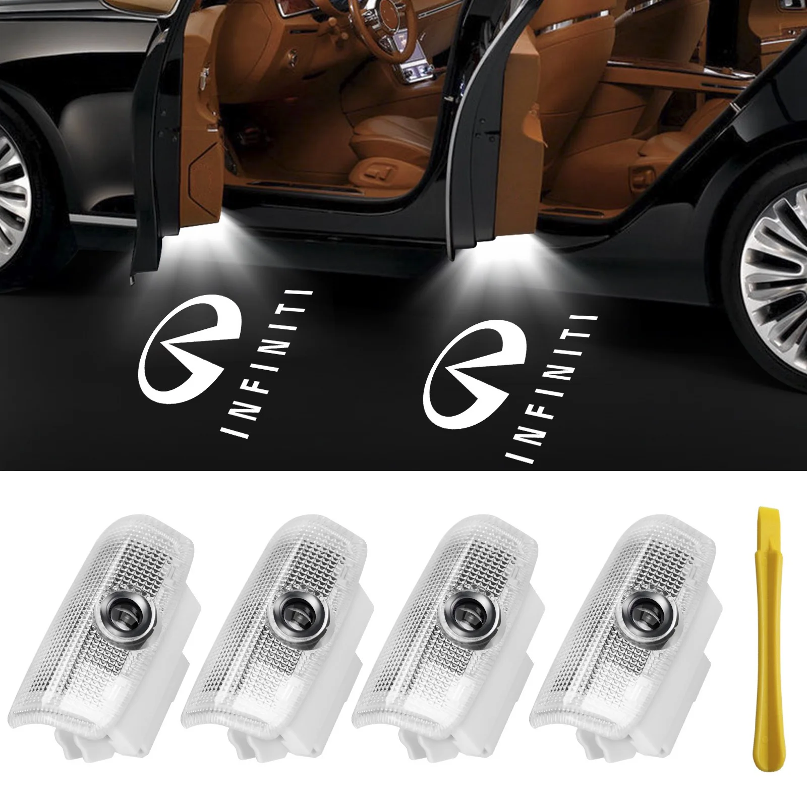 

2Pcs LED Car Door Welcome Light Logo Laser Projector for Infiniti Fx35 Q50 QX60 QX50 Q59 Q70 Q30 G37 G35 Ghost Shadow Lamp
