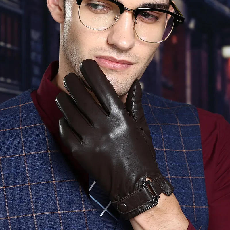 

Winter Real Sheepskin Touch Screen Gloves for Men's New Five Finger Warm Keeping Velvet Fashion Trend Sheepskin Gloves
