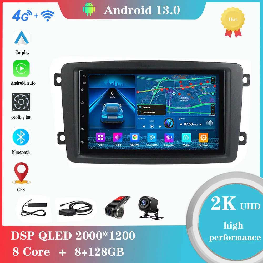 

7 Inch Android 12.0 For Mercedes Benz CLK W203 W208 W209 W210 W463 Multimedia Player Auto Radio GPS Carplay 4G WiFi