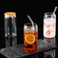 400ml560ml creative can shape tea milk glass cup coffee mug juice drink cup high borosilicate wine glass drinkware durable