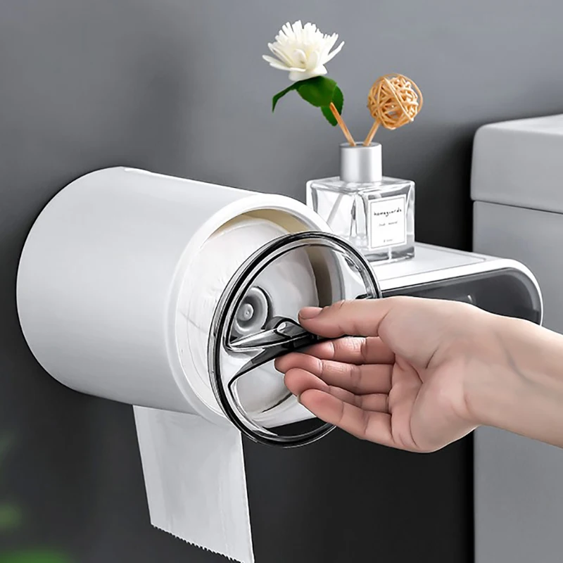 

Держатель для бумажных полотенец, настенный держатель для рулона полотенец, держатель для телефона для унитаза, полка без сверления, водоне...