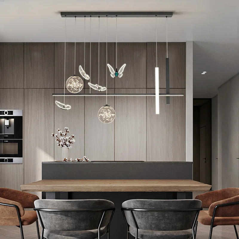 

Современная светодиодная Люстра для кухни, ресторана, подвесные светильники в скандинавском стиле, домашнее комнатное освещение, 2022, декор...