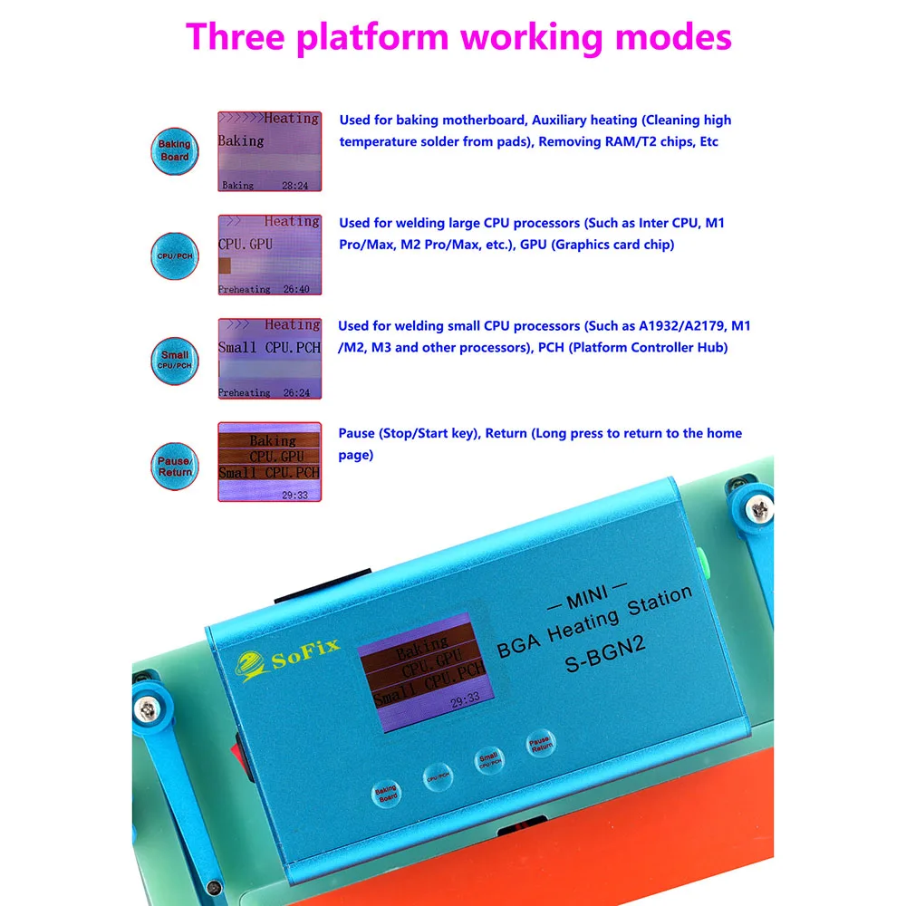 SoFix S-BGN2 Mini BGA нагревательная станция для материнской платы Macbook Pro Logic термоприпой