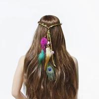 boho ethnic gypsy handmade feather headband festival hippie headdress indian tribe headpiece hairbands hair accessories jewelry