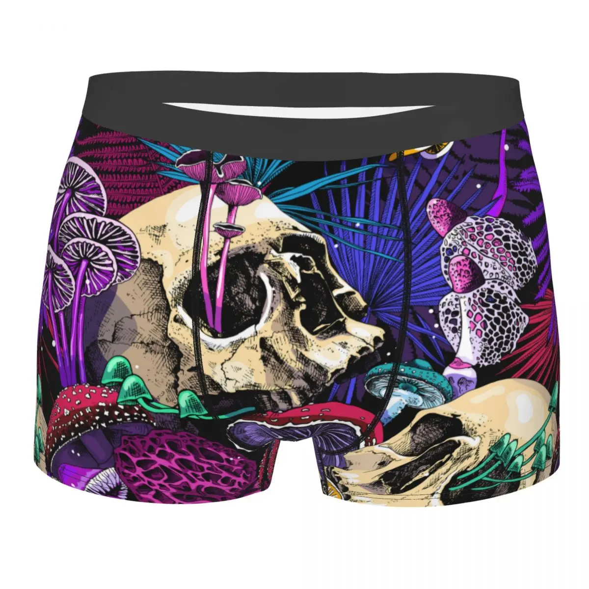 

Boxershorts Men Comforable Panties Set Skeletons And Colored Mushrooms Underwear Man Boxer Lingerie