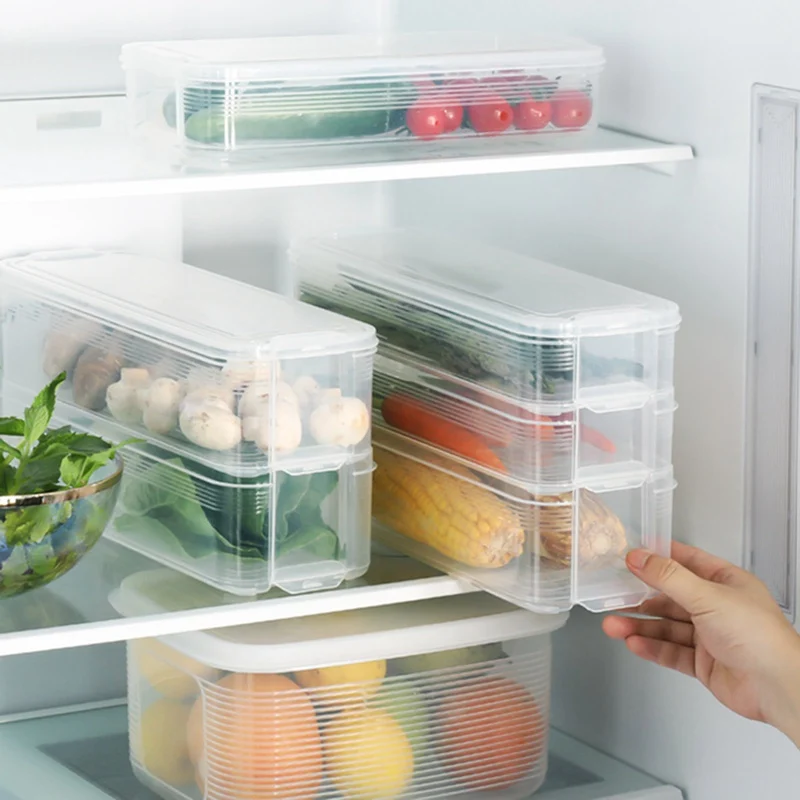 

3/4.5/6L Egg Box Refrigerator Storage Box Food Storage Box Rectangular Dumpling Box Kitchen Storage Box