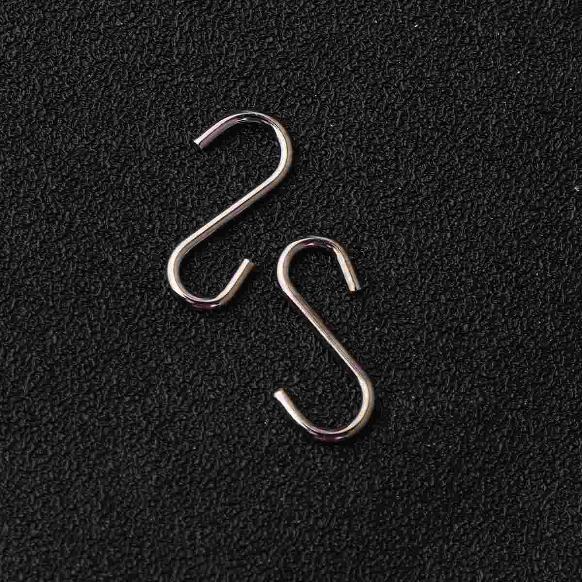 

100PCS DIY Mini S-shaped Hooks Sturdy S-shaped Hooks Stainless Steel S-shaped Hangers Metal DIY Jewelry Accessory Mini S-shaped