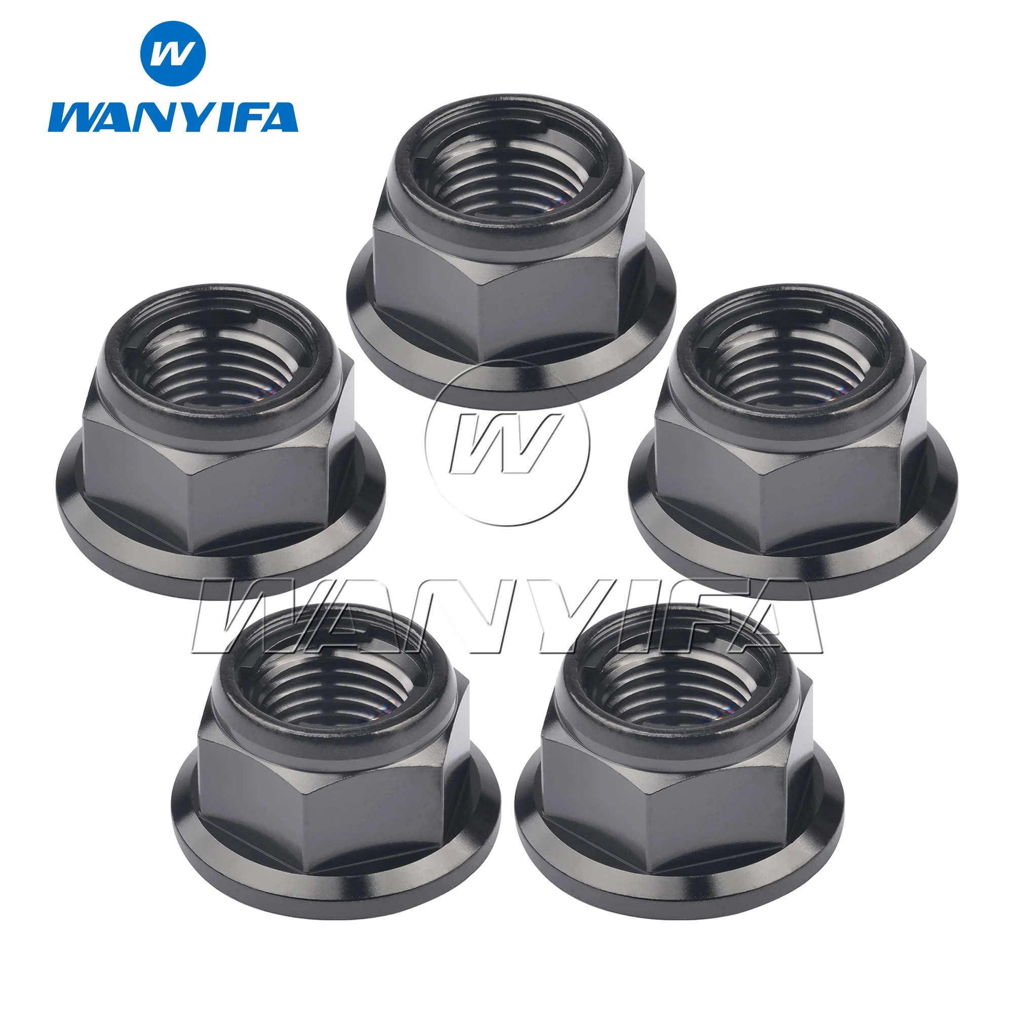 

Титановая гайка «Wanyifa», гайки запорные M6, M8, M10, M12, фланец для велосипеда, мотоцикла, 5 шт.