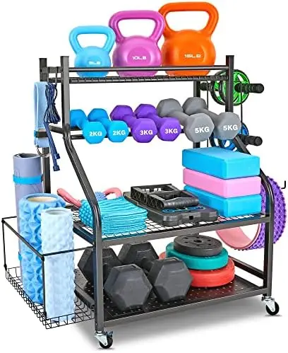 

Dumbbell , Yoga Mat Storage - Weight for Dumbbells, Home Gym Storage for Yoga Mat, Dumbbells and Kettlebells, All in One Work