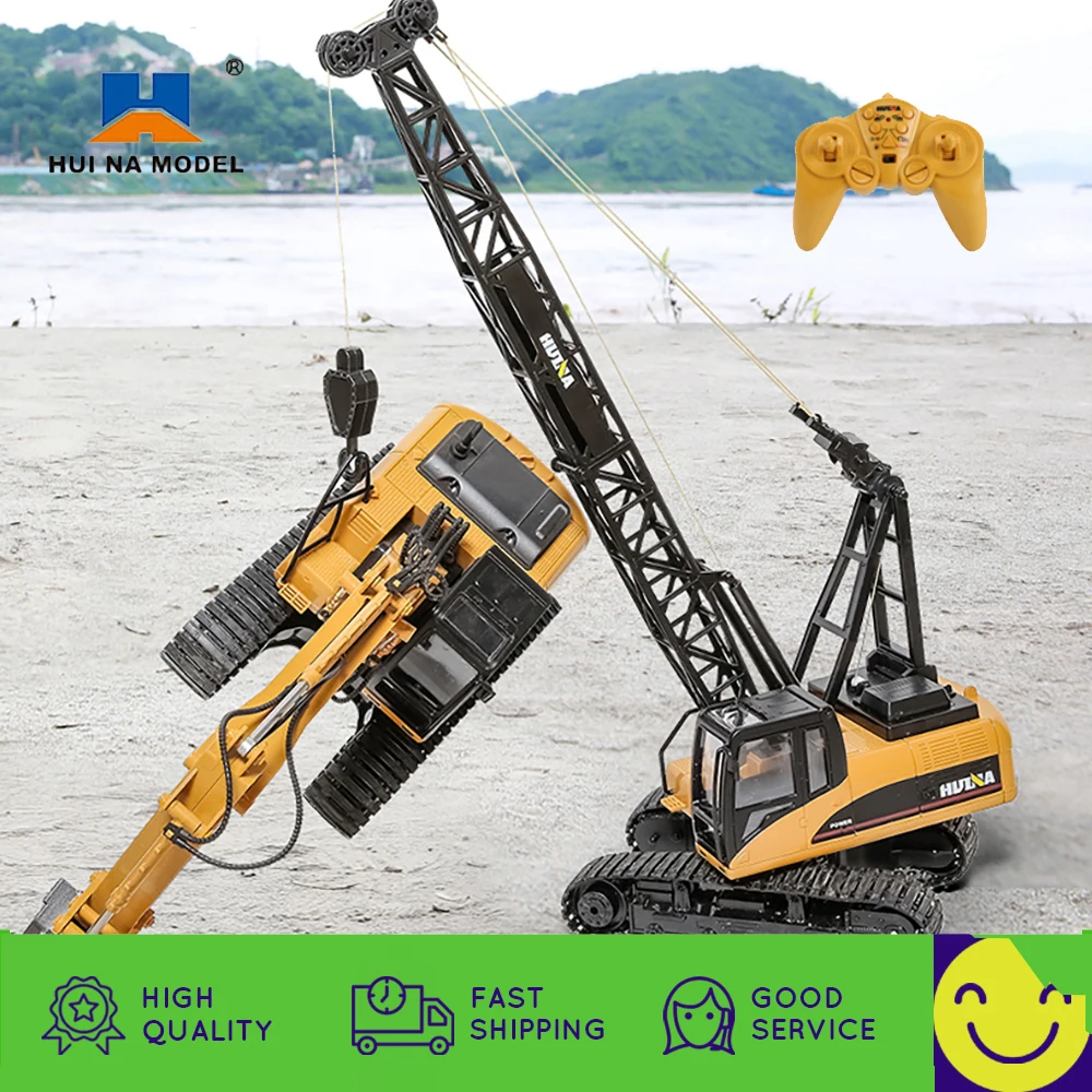 

Large Huina 572 1:14 Rc Truck Crane Crawler Alloy Tractor Truck 15Ch Engineering Car 2.4Ghz vehicle Rc Toys for Children