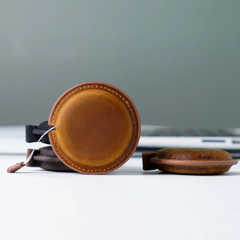 150cm/60inch Genuine Leather Soft Tape Measures Double Scale Mini Retractable Children Height Ruler Centimeter Inch Roll