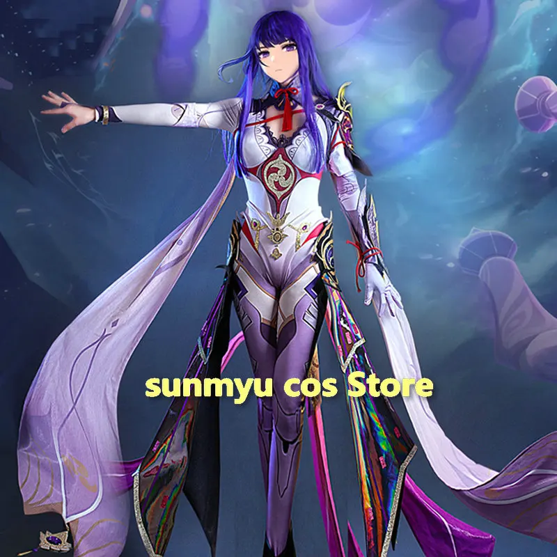 

Genshin Impact Raiden Shogun Cosplay Costume Baal Magatsu Mitake Narukami no Mikoto Cosplay Costume Sexy Women Jumpsuit