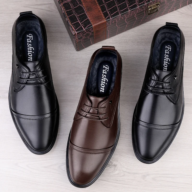 

Oxfords Man Genuine Leather Fashion Casual Shoes Cow Leather Business Loafer Formal Shoes Men Leisure Comfy Wedding Dress Shoe