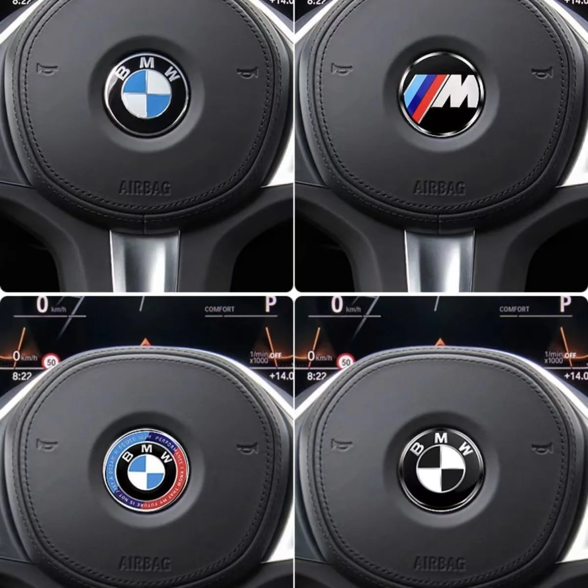 Фото Наклейка-эмблема на руль автомобиля для BMW E46 E90 E60 F30 F10 E39 E36 E87 F20 E90 E70 M3 M5 M6 G20 G30 E93 Z3 №1