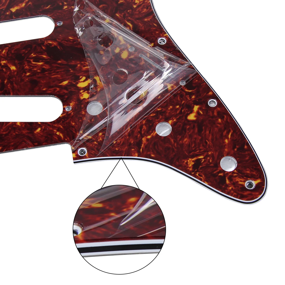 Набор Strat Pickguard SSS Guitar Backplate 48/50/52 мм Односистемные катушки Защита звукоснимателя Кнопки Переключатель Whammy Bar Советы для частей.