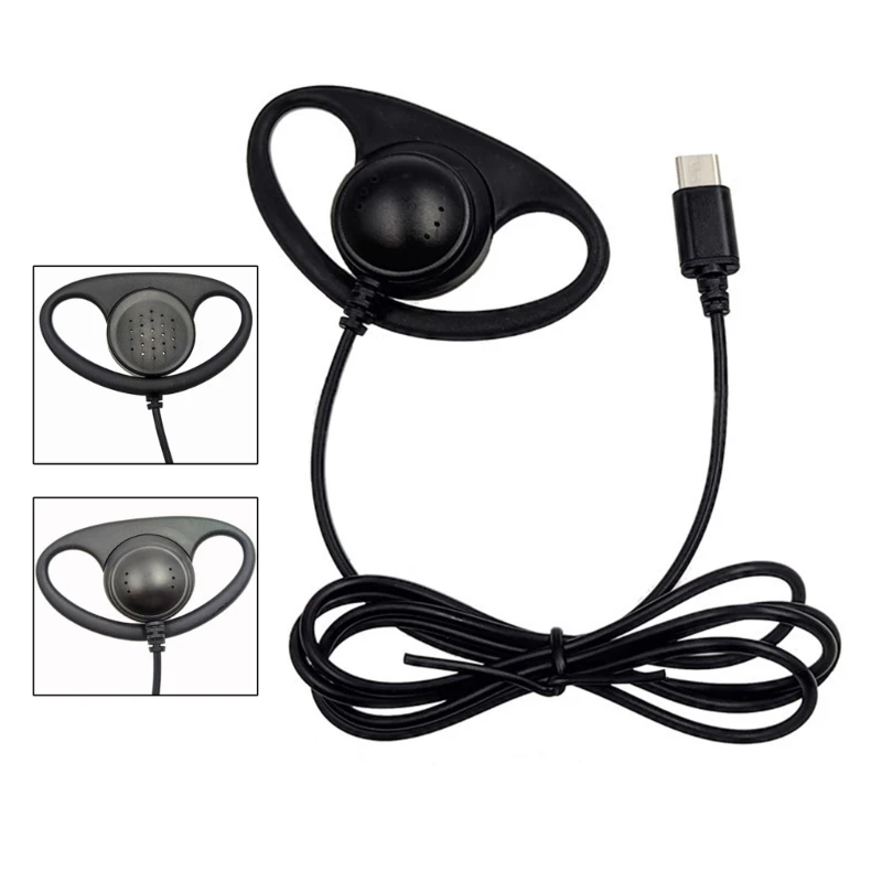 Односторонние наушники с ушным крючком USB C моно-вкладыши проводные гарнитуры