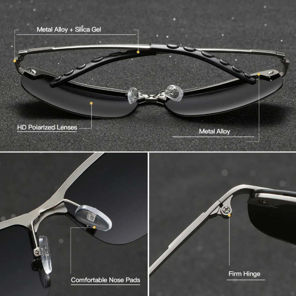 Поляризованные Солнцезащитные Очки RoyalHot Унисекс В Прямоугольной Оправе С