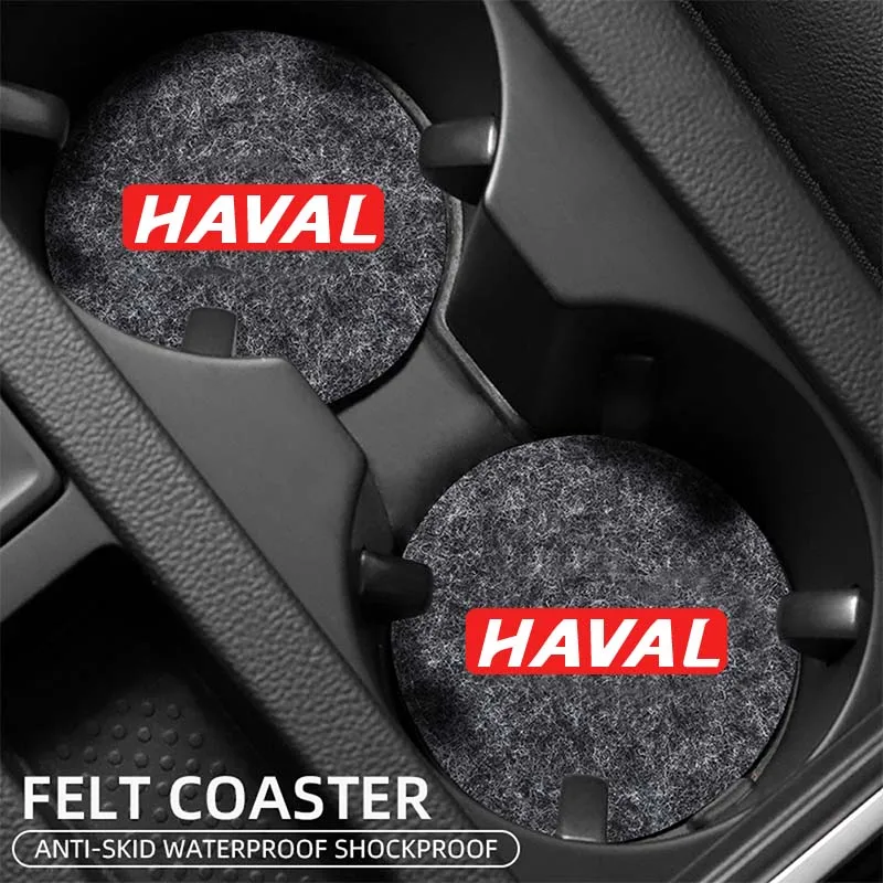 

2pcs Car Turn Fur Suede Anti-slip Drink Pad Water Coaster Anti-dirty Mat Accessories for Haval F5 F7 F7X H6 H1 H2 H3 H4 H5 H8 H9
