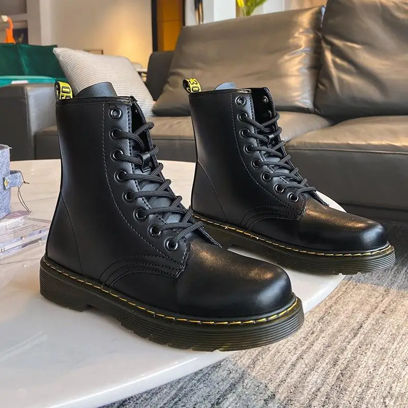 

Мужская обувь с высоким верхом, повседневная Универсальная кожаная обувь для инструментов, зимние теплые бархатные зимние сапоги