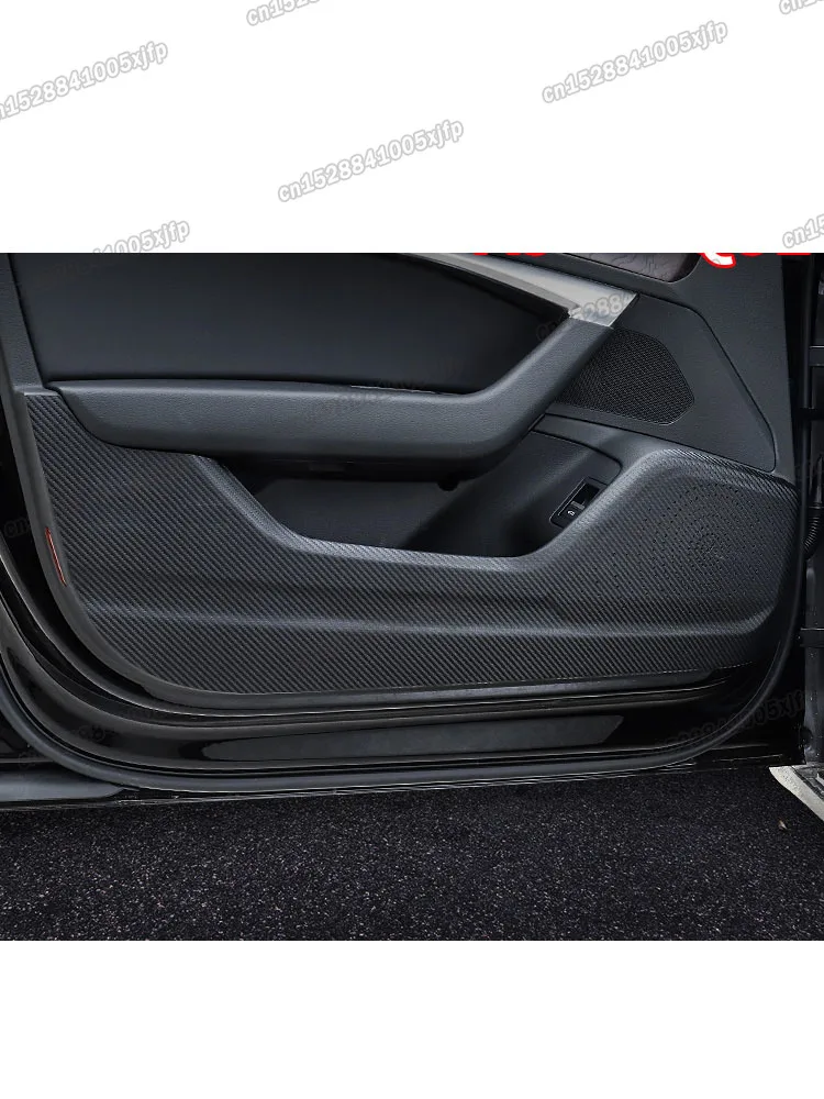 

carbon fiber car door anti-kick mat protector carpet for audi q3 2012 2013 2014 2015 2016 2017 2018 2019 2020 2021 2022 sq3 auto