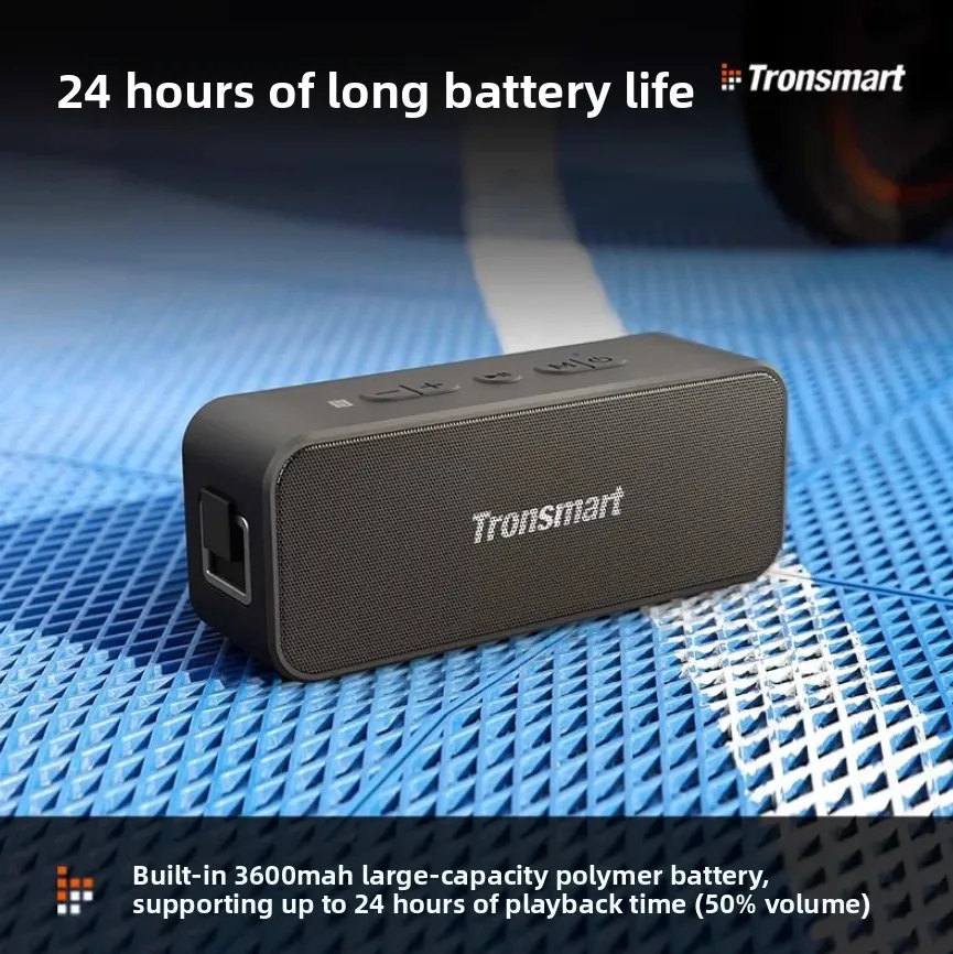 Фото Портативная колонка Tronsmart T2 Plus 20W, водонепроницаемая по стандарту IPX7, Bluetooth 5.0, 24 часа работы от аккумулятора, голосовой помощник, NFC №1