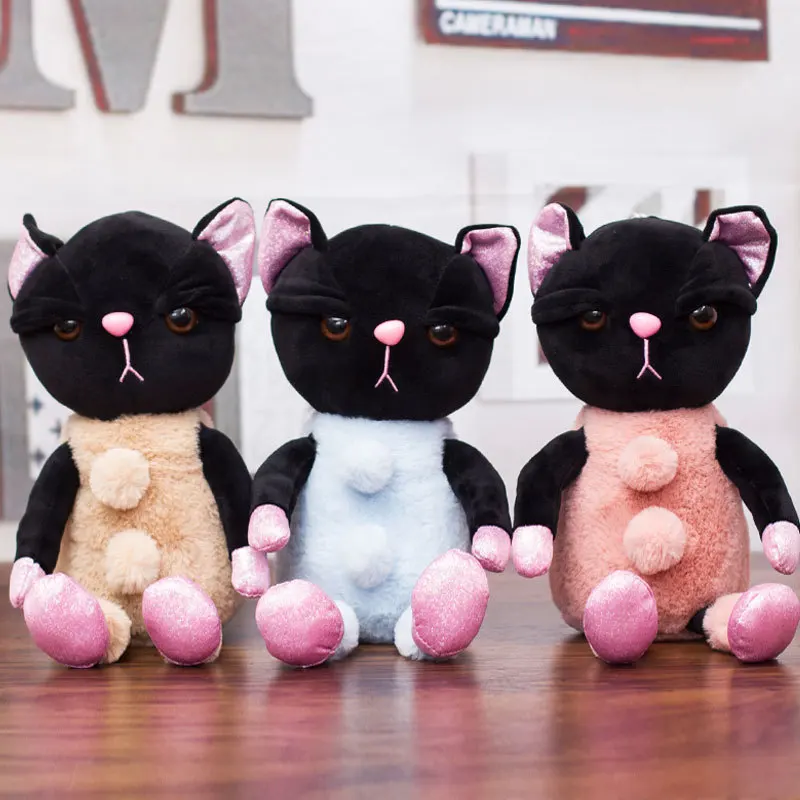 

3 вида, 30 см, реалистичные черные плюшевые игрушки в виде котят, мягкие плюшевые игрушки, мягкие котята, милые куклы, рождественский подарок д...