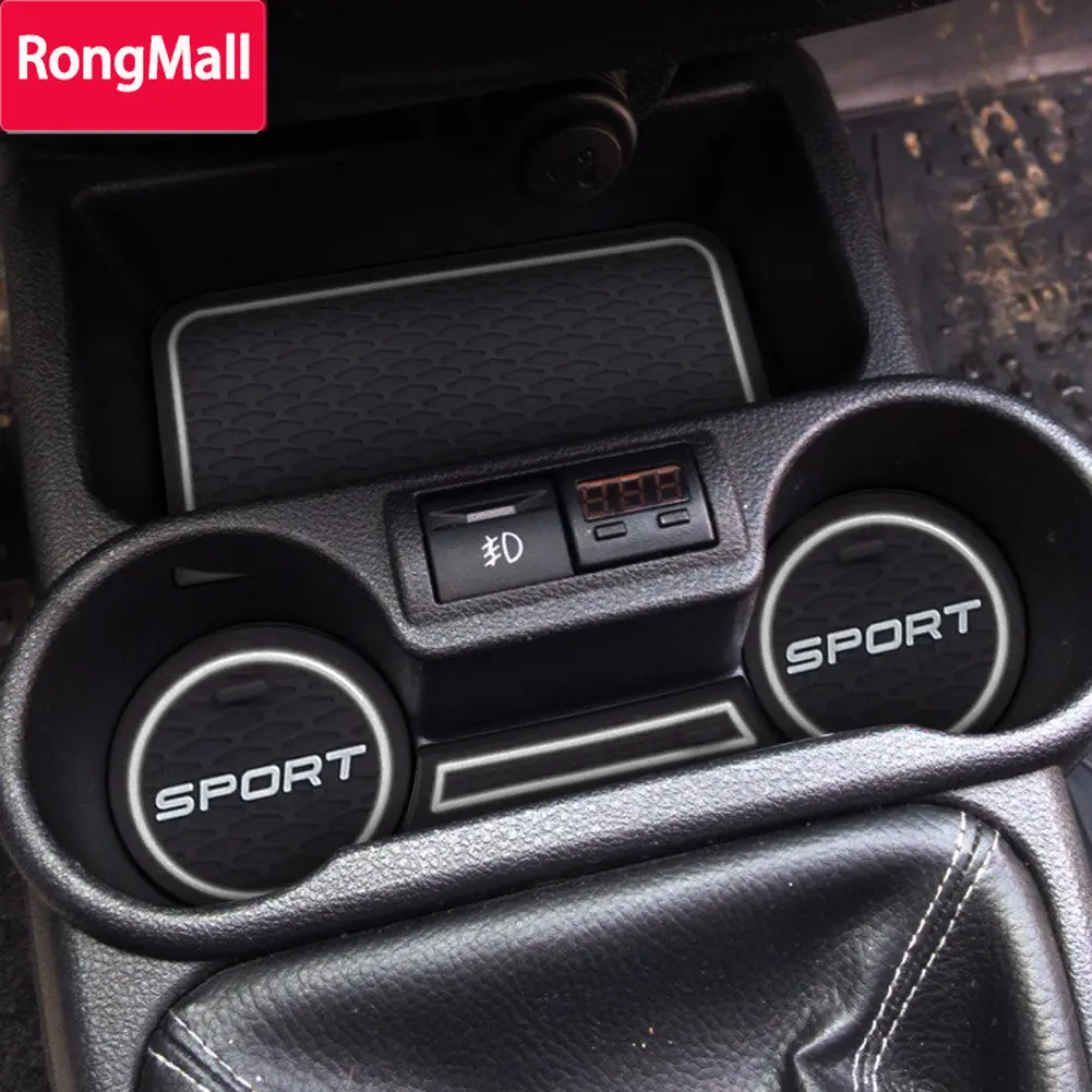 

Anti-Slip Gate Slot Cup Mat for Lada Granta Accessories Sport Style Non-slip Rubber Coaster 16pcs