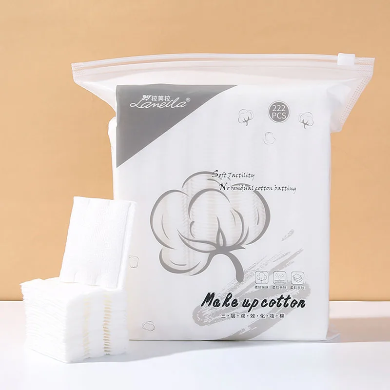 

Пыленепроницаемый герметичный пакет 222 шт./компл. с хлопковым сэндвичем для снятия макияжа двусторонний хлопковый инструмент для макияжа