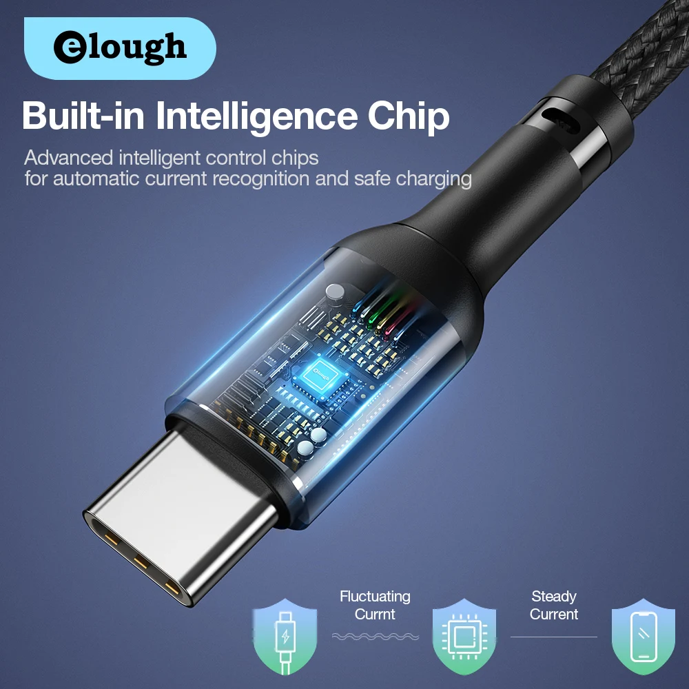 Кабель зарядный Elough с USB C на Type 100 Вт QC 4 0/3 0 |