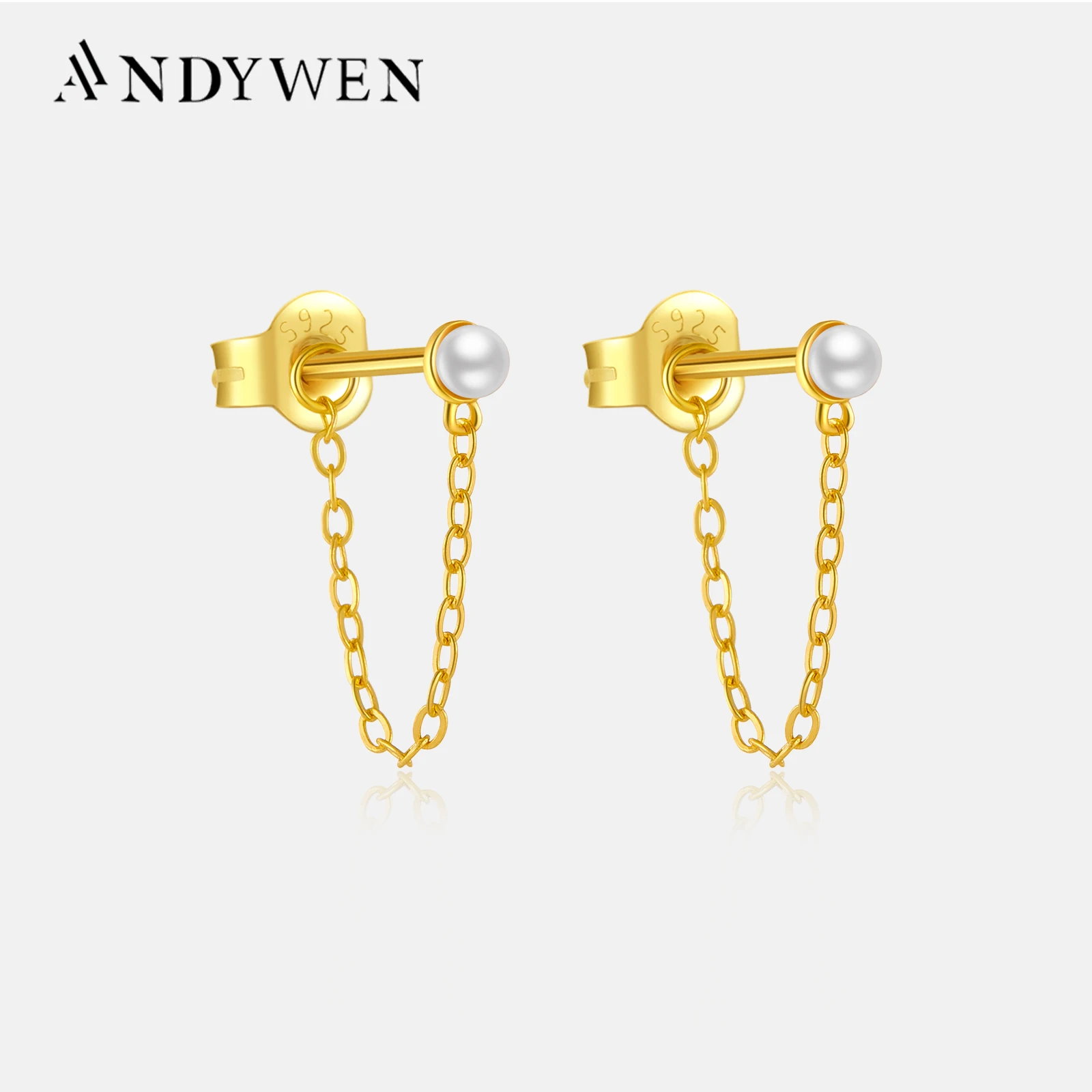 Женские серьги-гвоздики из серебра 100% пробы с натуральным жемчугом