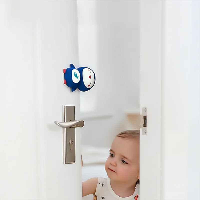Зажим для двери безопасности детей силиконовый ограничитель дверей мультяшный
