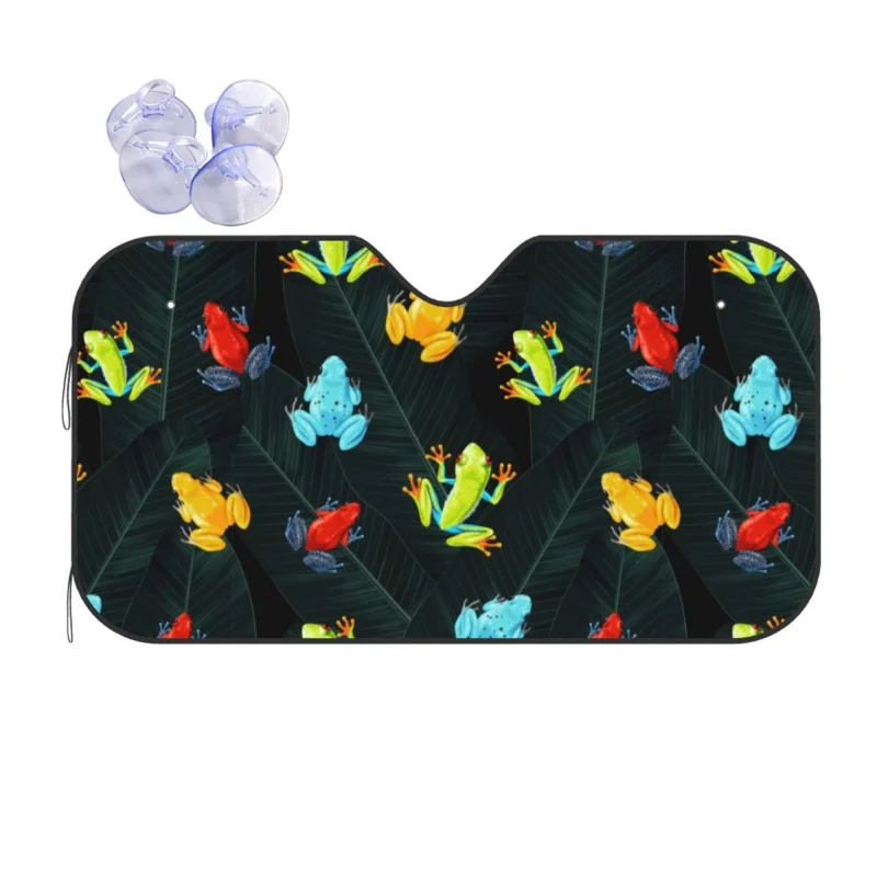 

Colorful Frog Palm Sun Shade for Car Sun Shade for Car Window for Women Girls Car Accessories Car Sun Protector for Sedan SUV