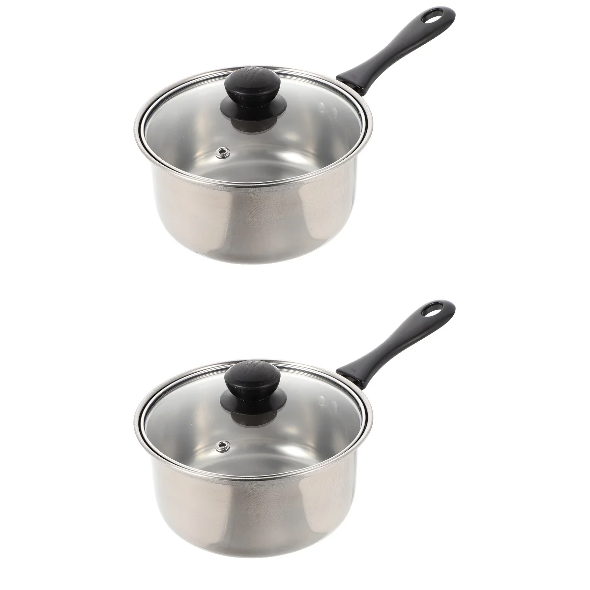 

2x Stainless Deep Frying Pan Skillet With Lid Cooking Pan Nonstick Pan Large Skillet With Lid for Kitchen Cooking Soup