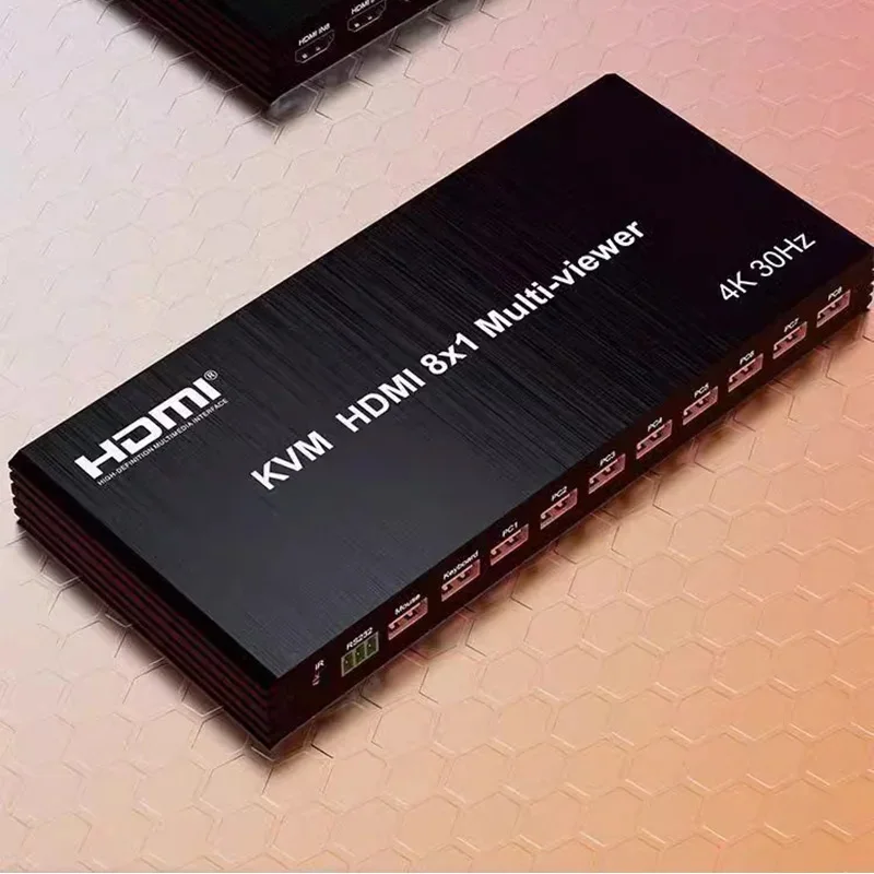 Фото Мультивьюер 4K 8x1 HDMI KVM: бесшовный коммутатор для нескольких экранов, 8-канальный видеомультиплексор, мультивьюер для 2, 4, 6, 8, 9 экранов №1