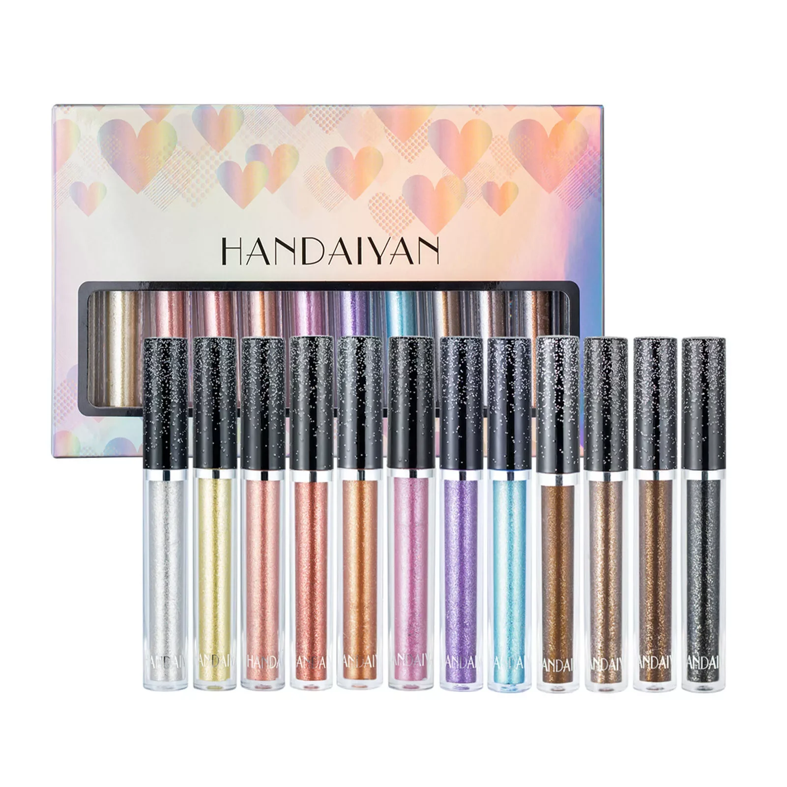 

NEW 12pcs Diamond Glitter Liquid Eye Shadow Eye Liner Combination Waterproof Shimmer Shine Sequins Eye Pencil Makeup Beauty Tool