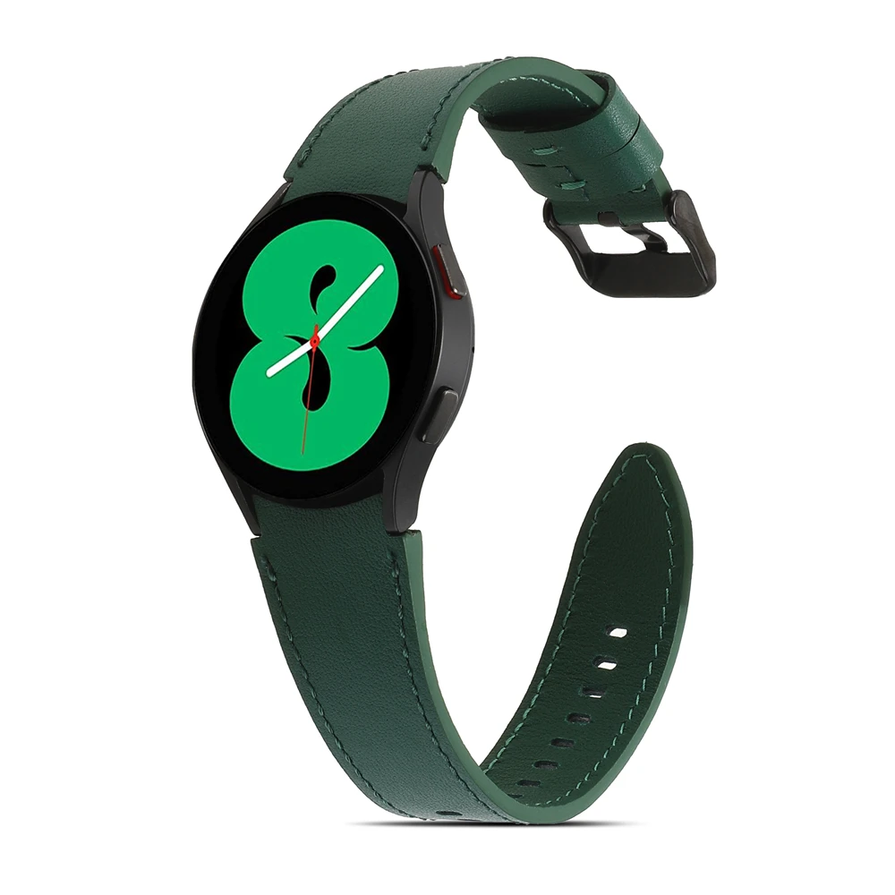 20MM band For samsung galaxy watch 4 no gaps band 44mm 40mm galaxy watch 4 classic 46mm 42mm strap gapless leather Watchbands