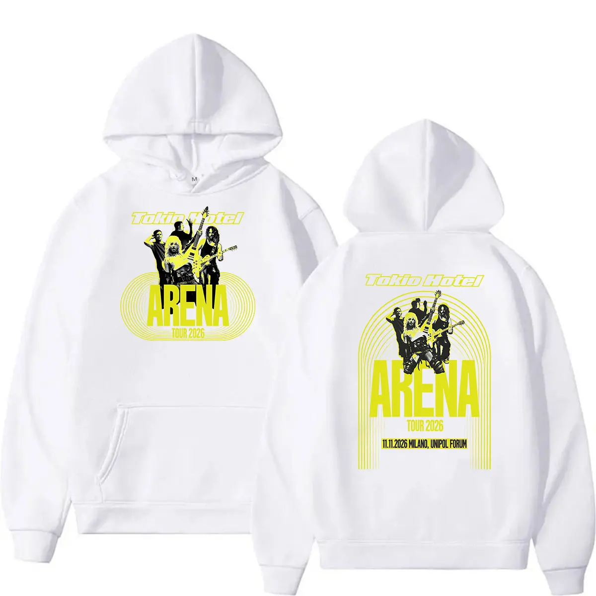 Фото Худи Tokio Hotel Arena Tour 2026, мужская винтажная модная толстовка оверсайз, хип-хоп панк пуловер, уличная одежда №2