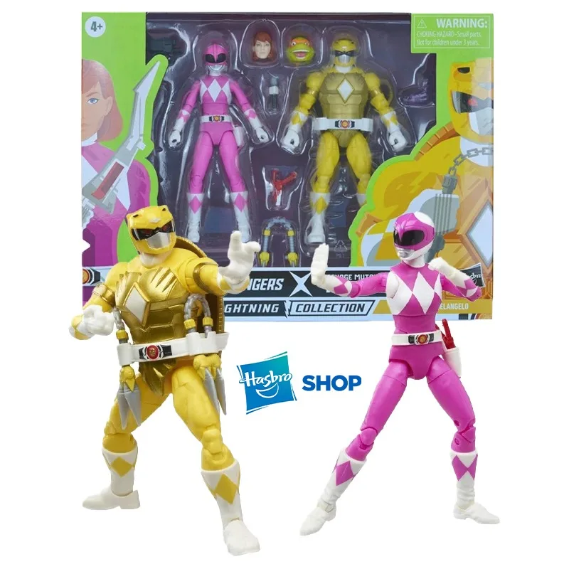 В наличии Hasbro Power Rangers X Черепашки ниндзя Коллекция молний Morphed Michelangelo и April O'Neil