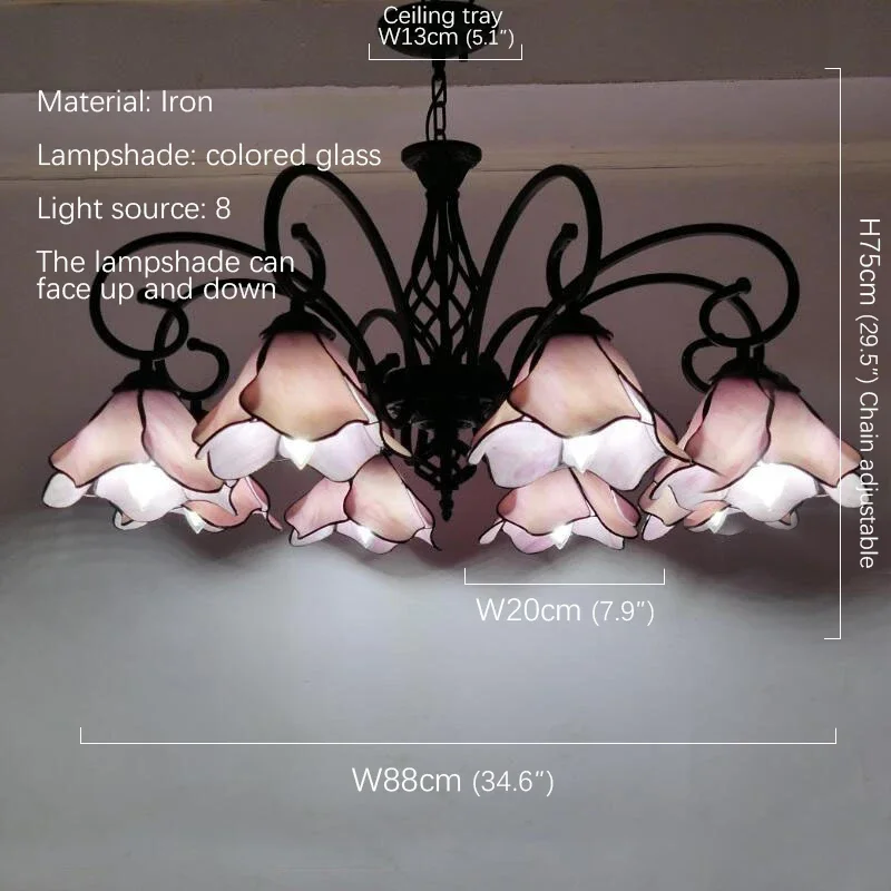Тила Тиффани Европейская Подвесная лампа для гостиной Средиземное море
