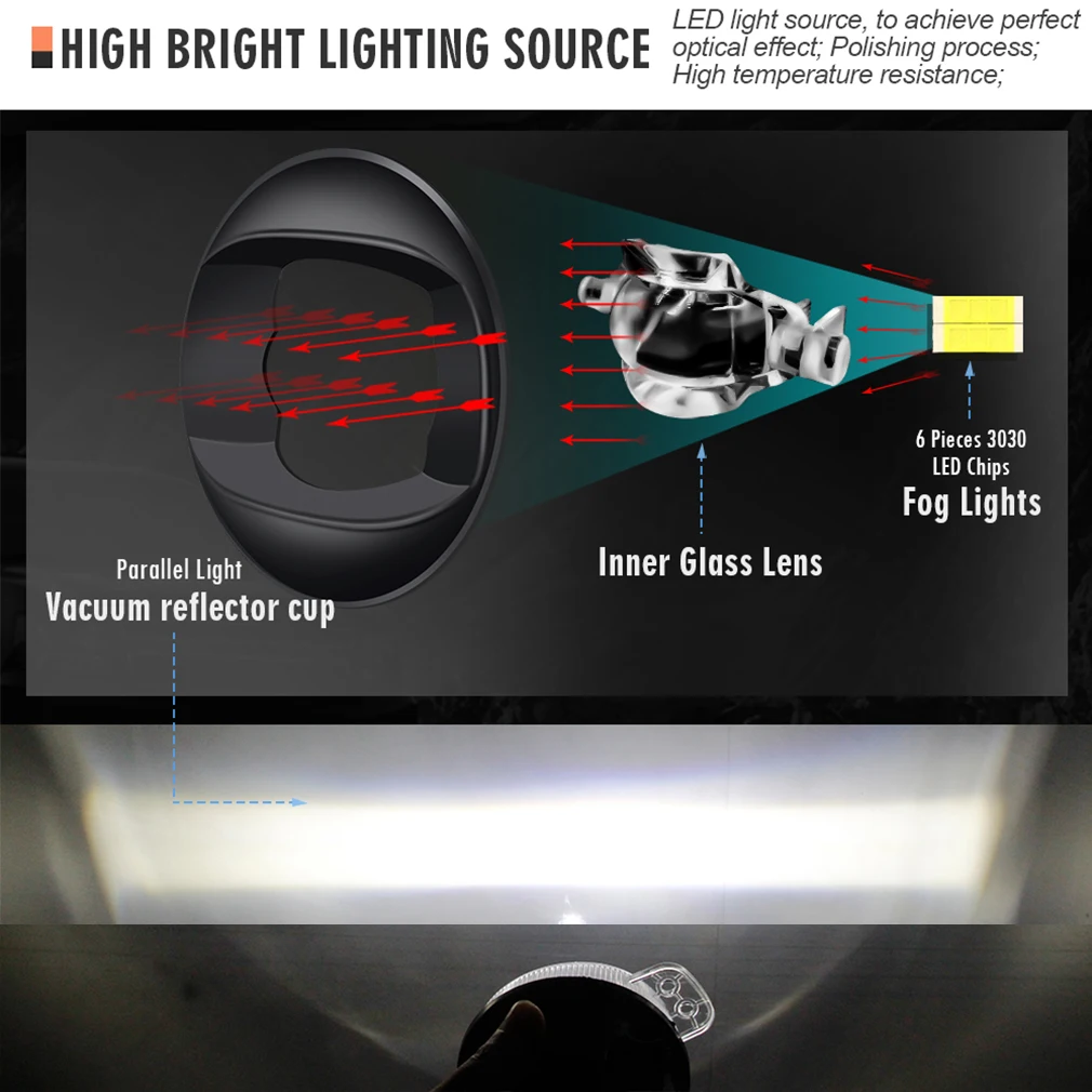 2 противотуманных фар Canbus в сборе для Volkswagen VW Caravelle T5 2003-2009 30 Вт 8000LM Автомобильные