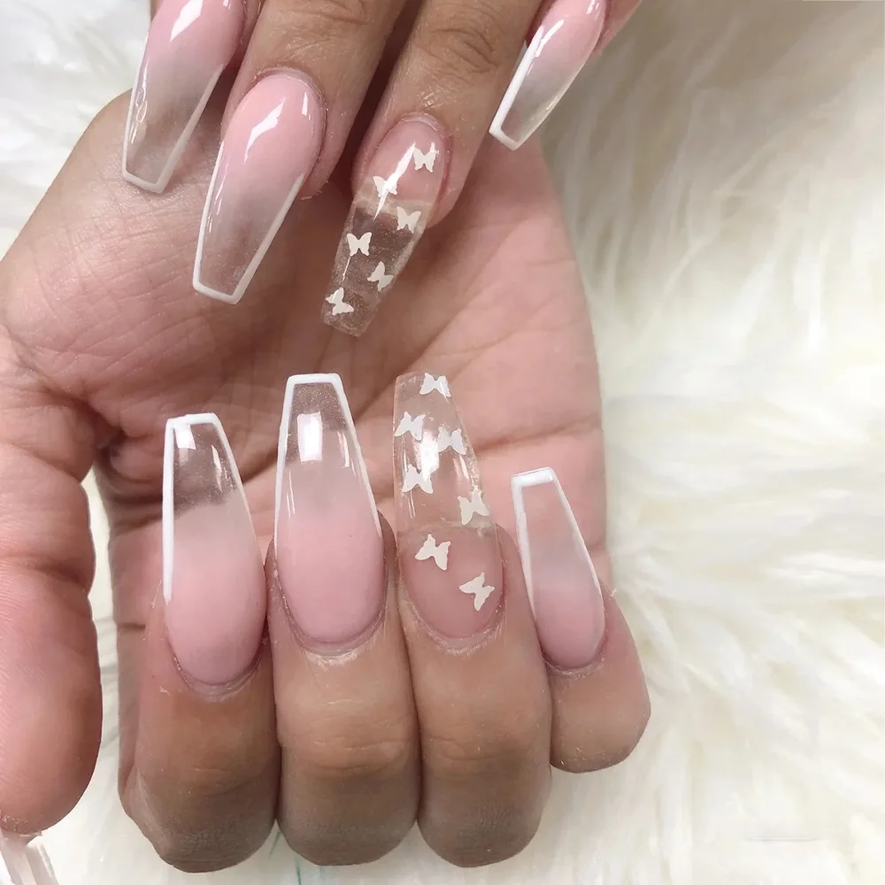 

24 шт., накладные ногти с полным покрытием