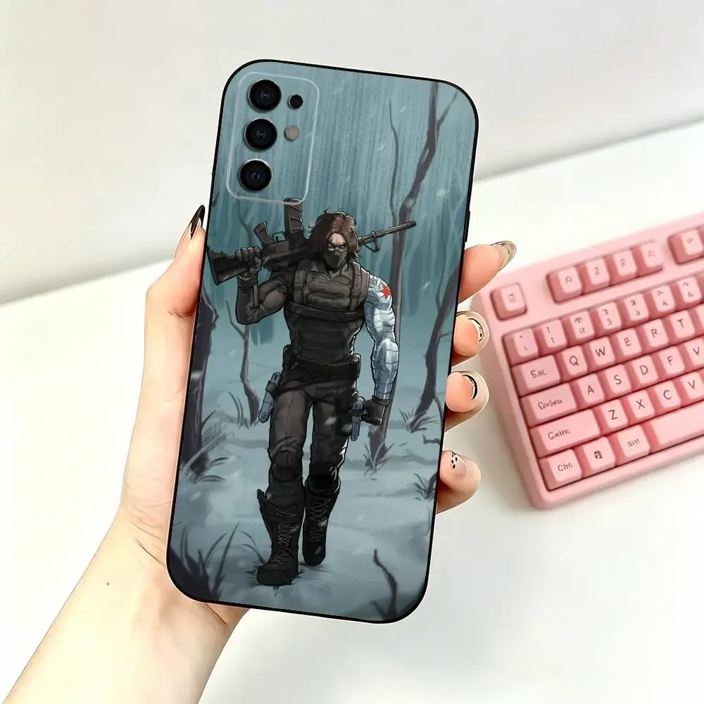 Мягкий черный чехол для телефона B-Bucky B-Barnes W-Winter S-Soldier для Samsung S26,25,24,21,22,21,20,10,9,8,7,6Ultra,Plus,Fe, Lite (art.: 3920dc04040ee) - 3920dc04040ee