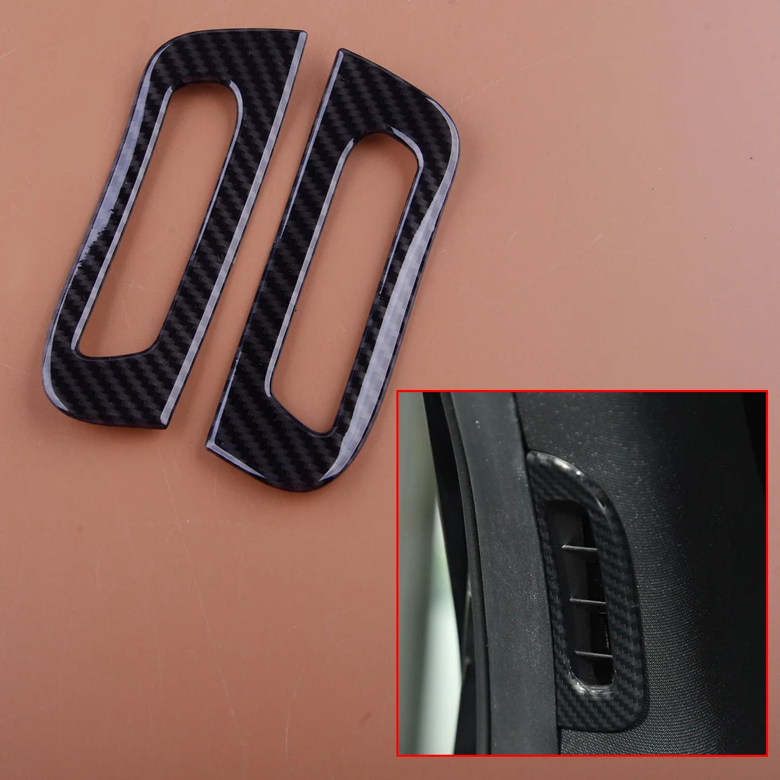 

1 Pair A Pillar Door Air Outlet Trim Vent Cover Frame Sticker Bezel Carbon Fiber Style ABS Fit for Dodge Durango 2011-2020 2021