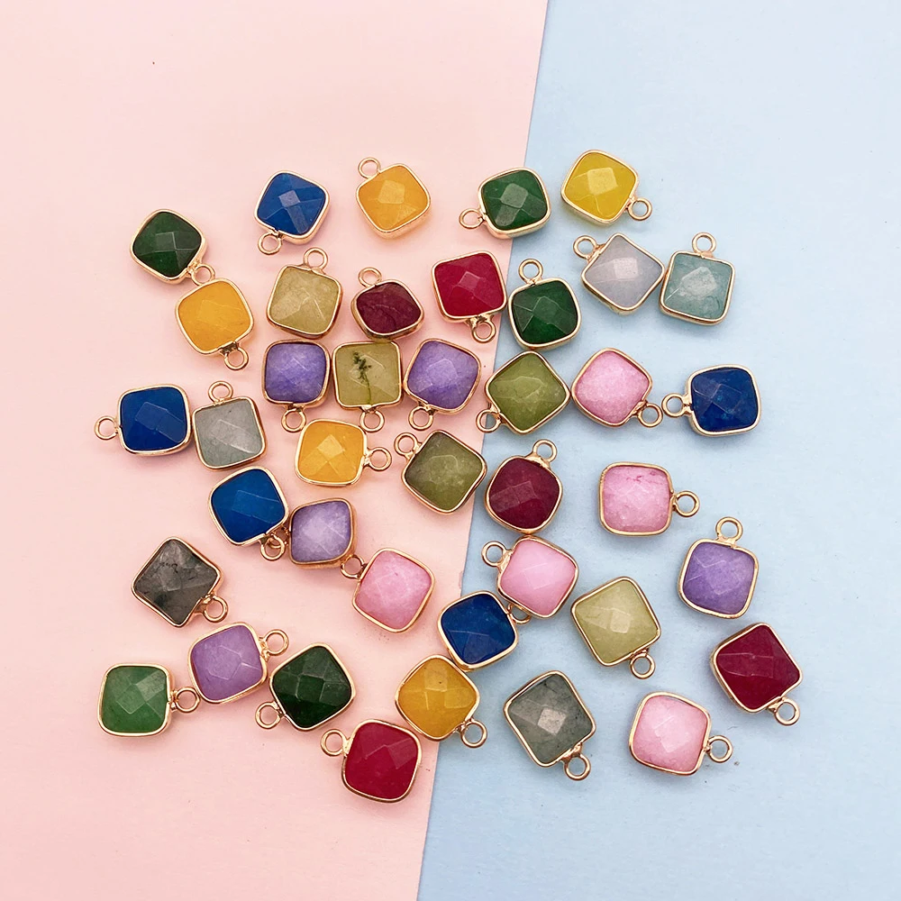 

2pcs Natural Stone Pendant Jewellery Crafts Dyed Charm for Making Jewelry DIY Handmade Necklaces Earring Accessories Small