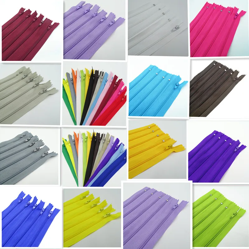 

70CM-100Cm 10Pcs 3# Closed Nylon Coil Zipper Suitable For Bags And Clothing
